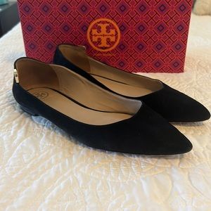 Tory Burch Elizabeth Flat Royal Suede Size 8
